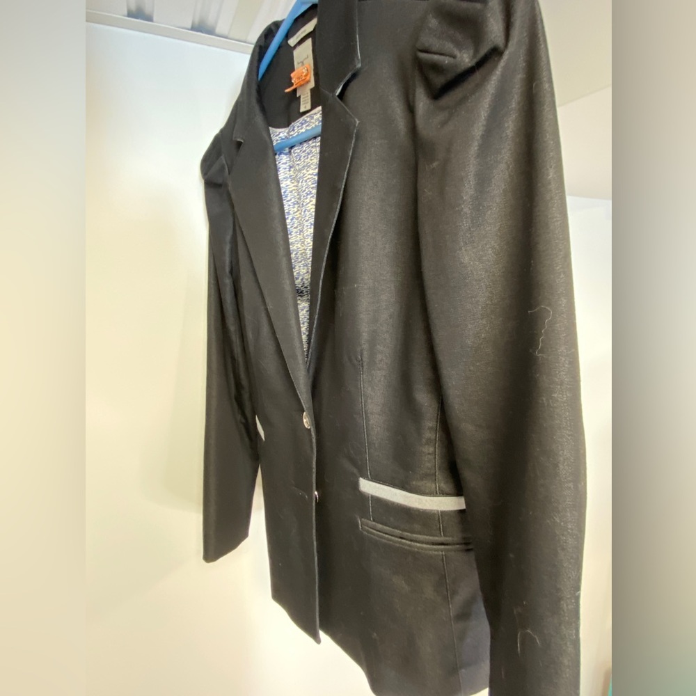 Tristan blue/black jacket size 4 two buttons on front